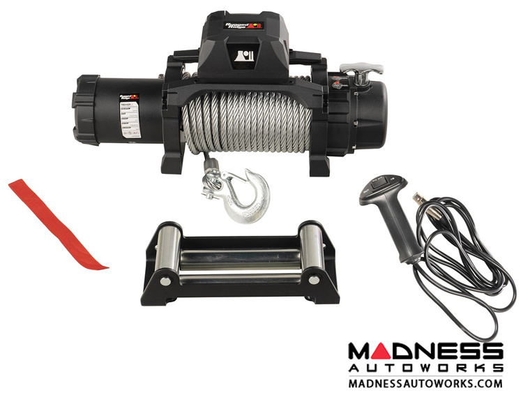 Jeep Gladiator Trekker Winch w/ Synthetic Rope & Waterproof/Wired Remote - 12,500 LBS